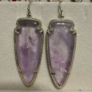 Kendra Scott Amethyst and Gold Skylar Arrowhead Earrings